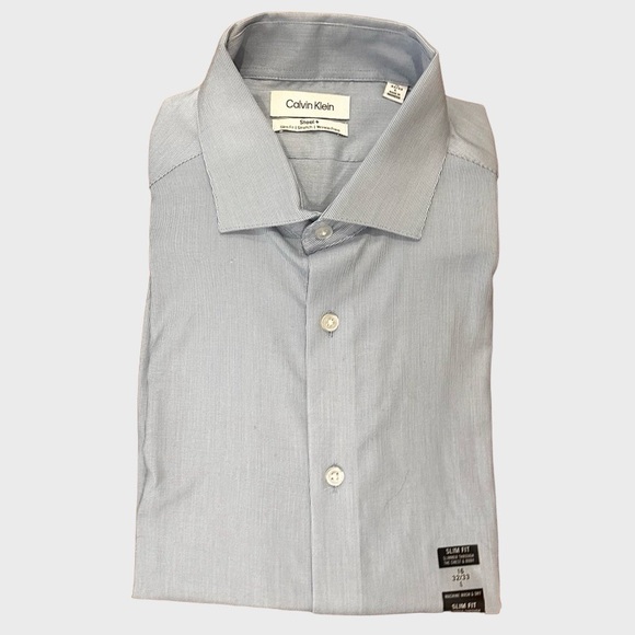 Calvin Klein Men’s Slim Fit Dress Shirt. Size Neck 16” Arm Length 32/33. NWT - Picture 2 of 8